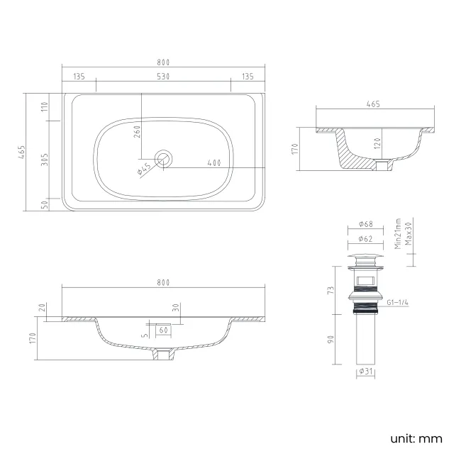 Sorrento Fluted Black Walnut Wall Hung Drawer Vanity with Matt White Basin 800mm