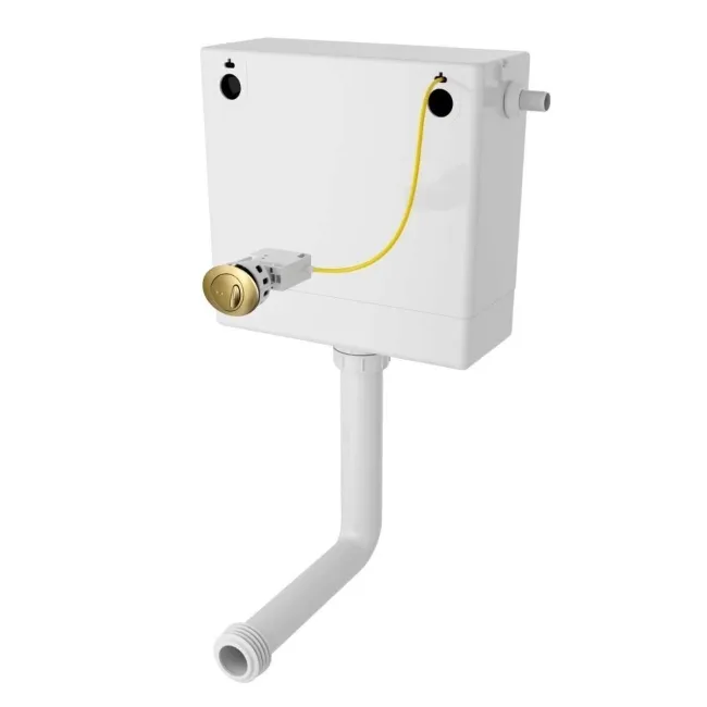 Concealed Cistern With Brushed Brass Push Button