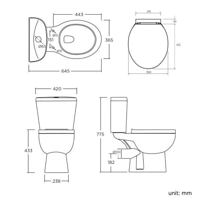 Austin Close Coupled Toilet With Soft Close Seat