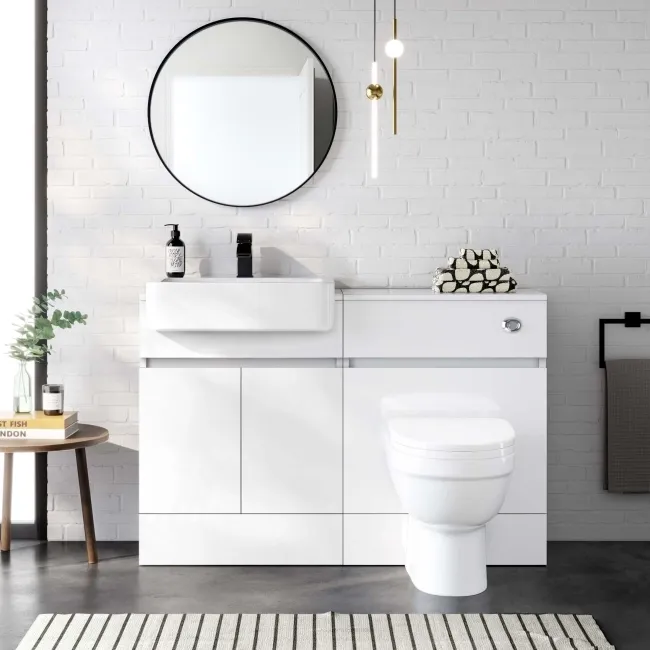 Foster Gloss White Back To Wall Unit and Seattle Toilet