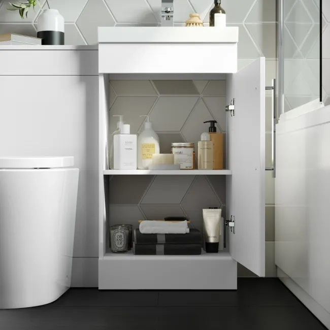 Avon Gloss White Combination Vanity Basin and Boston Toilet 950mm