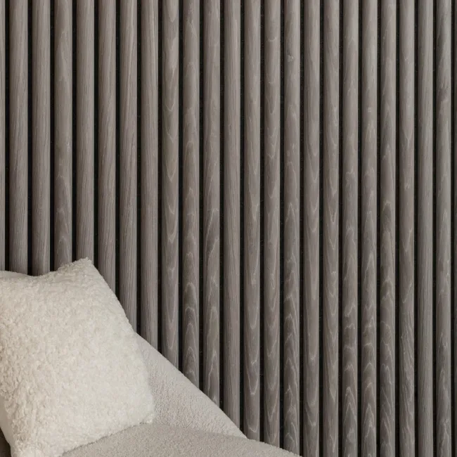 Trepanel Design® Silver on Dark Grey Felt Curve Acoustic Wall Panels