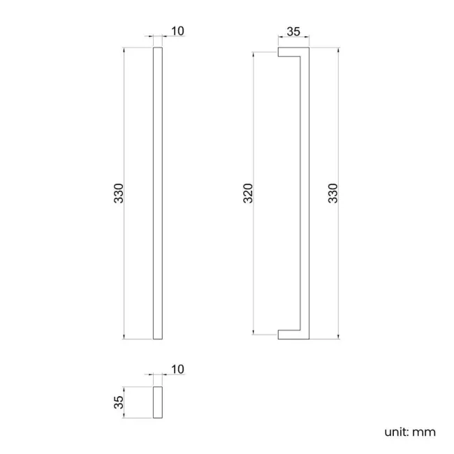 Matt Black Handle for Harper Tall Cabinet Unit