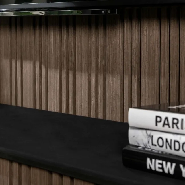 Trepanel Design® Walnut Brown Multi-Width Acoustic Wood Wall Panels