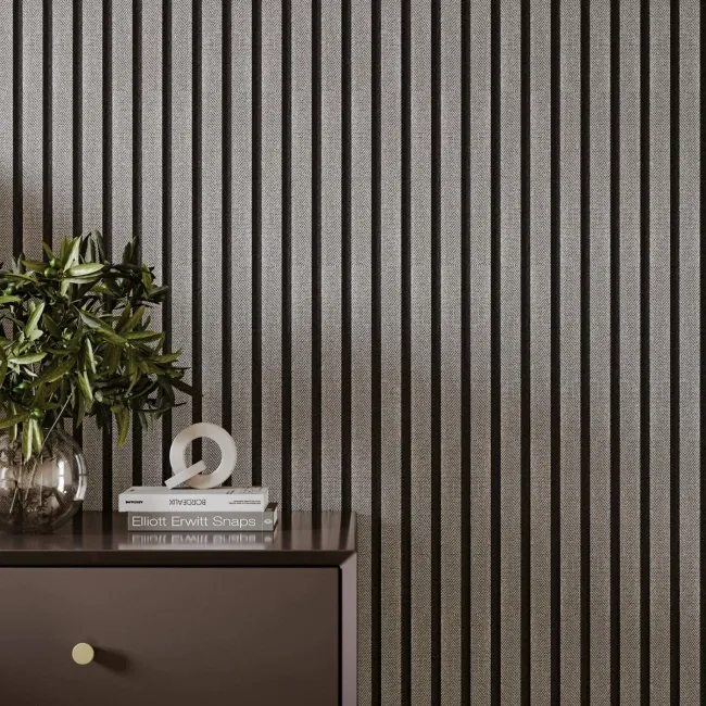 Trepanel® Texture Beige Herringbone Acoustic Wood & Felt Slat Panels