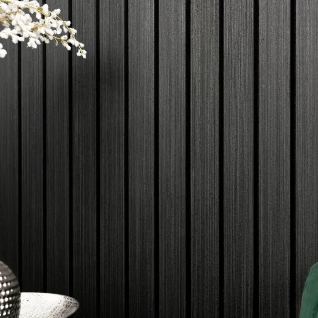 Trepanel® Noir Black Wide Slat Acoustic Wood Wall Panels