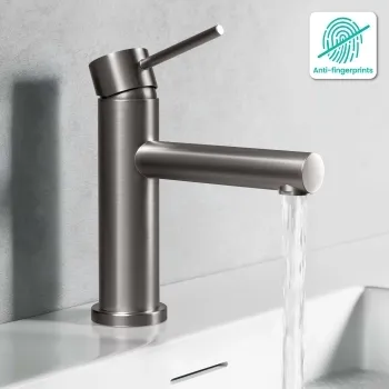 Don Gunmetal Grey Basin Mixer Tap