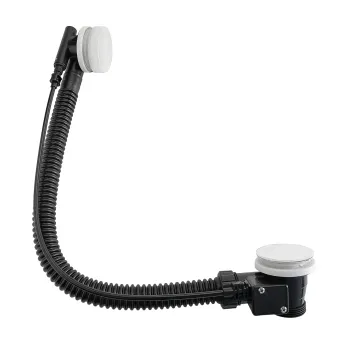 Wirquin Cable Operated Pop up Bath Waste with Matt White Mushroom Head