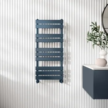 Santorini Inky Blue Flat Panel Heated Towel Rail 1000x450mm
