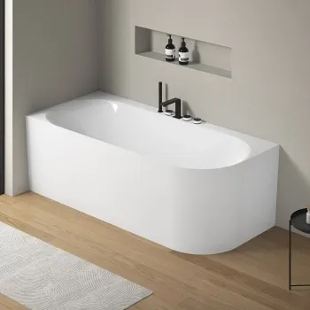Merton 1500mm Curved Corner Bath - Left Handed
