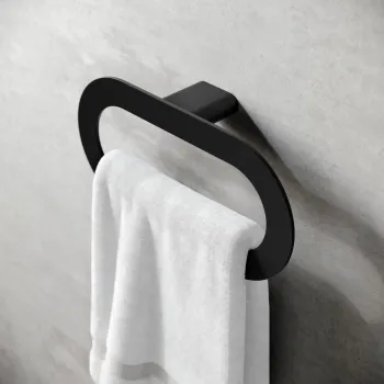Daphne Matt Black Towel Ring