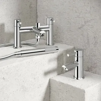 Trent Chrome Basin & Shower Bath Mixer Tap Set