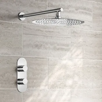 Ballina Premium Chrome Round Thermostatic Shower Set - 300mm Head