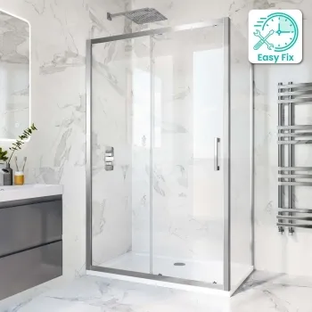 Hamburg Easy Clean 8mm Sliding Shower Enclosure 1100x760mm - Easy Fix Feature