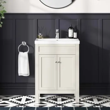 Bermuda Chalk White Basin Vanity 600mm