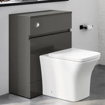 Foster Tungsten Grey Back To Wall Unit and Houston Toilet