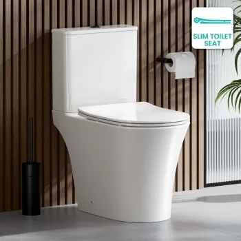 Tucson Rimless Close Coupled Toilet With Premium Soft Close Slim Seat