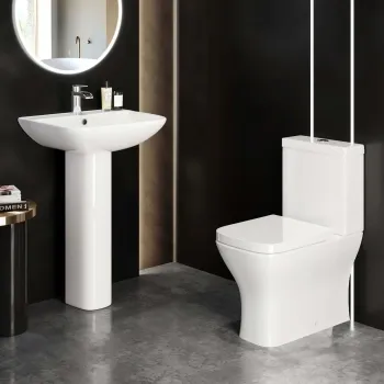 Atlanta Fully Back to Wall Close Coupled Toilet & Pedestal Basin Set
