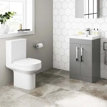 Avon Stone Grey Basin Vanity 500mm and Toilet Set
