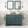 Lucia Midnight Green Double Vanity with Oak Effect Top & Round Counter Top Basin 1200mm