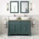 Lucia Midnight Green Double Vanity with Oak Effect Top & Curved Counter Top Basin 1200mm
