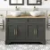 Lucia Graphite Grey Double Vanity with Oak Effect Top & Round Counter Top Basin 1200mm - Brass Knurled Handles