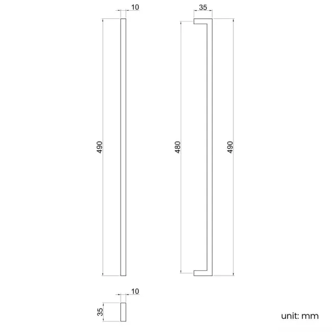 Matt Black Handle for Elba Wall Hung Drawer Vanity 800mm