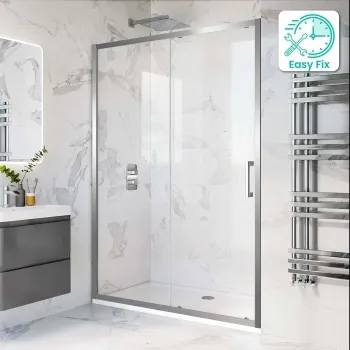 Hamburg Easy Clean 8mm Sliding Shower Door 1400mm - Easy Fix Feature