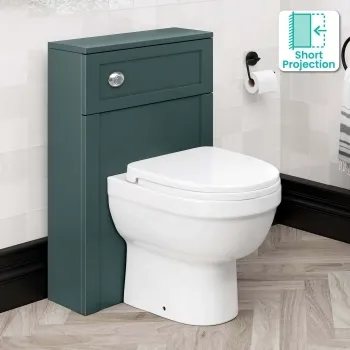 Bermuda Traditional Midnight Green Slimline Back To Wall Unit and Seattle Toilet