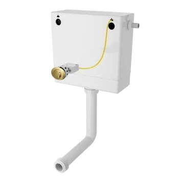 Concealed Cistern With Brushed Brass Push Button