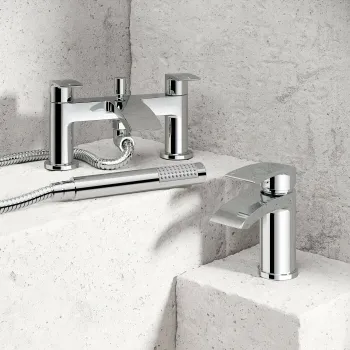 Severn Chrome Basin & Shower Bath Mixer Tap Set