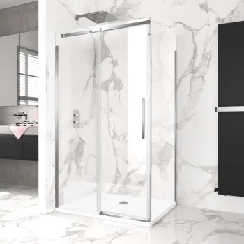 Stockholm Easy Clean 8mm Frameless Sliding Shower Enclosure 1000x800mm