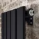 Faro Matt Black Single Flat Panel Vertical Radiator 1800x350mm