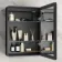 Aurora Matt Black Illuminated LED Mirror Cabinet 700x500mm