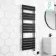 Santorini Electric Matt Black Flat Panel Heated Towel Rail 1400x450mm