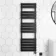 Santorini Electric Matt Black Flat Panel Heated Towel Rail 1400x450mm