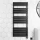 Santorini Electric Matt Black Flat Panel Heated Towel Rail 1400x600mm