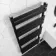 Santorini Electric Matt Black Flat Panel Heated Towel Rail 1400x600mm