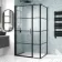 Toulon Matt Black Grid Easy Clean 6mm Pivot Shower Enclosure 1100x800mm