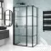 Toulon Matt Black Grid Easy Clean 6mm Pivot Shower Enclosure 1000x700mm