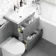 Trent Stone Grey Combination Basin Drawer and Aruba Toilet 1100mm