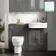 Monaco Graphite Grey Combination Vanity Traditional Basin and Seattle Toilet 1200mm