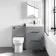 Avon Stone Grey Combination Basin Drawer and Miami Toilet 1100mm - Black Accents