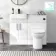 Harper Gloss White Combination Vanity Basin & Aruba Toilet 1000mm - Black Accents