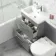 Avon Stone Grey Combination Basin Drawer and Boston Toilet 1100mm - Left Handed