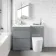 Trent Stone Grey Combination Basin Drawer and Boston Toilet 1100mm - Left Handed