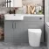 Harper Stone Grey Combination Vanity Basin and Boston Toilet 1200mm - Black Accents - Left Handed