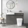 Foster Tungsten Grey Combination Vanity Basin and Houston Toilet 1200mm - Left Handed