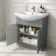 Capri Fog Grey Combination Vanity Basin and Houston Toilet 1350mm - Chrome Handles