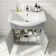 Capri Fog Grey Combination Vanity Basin and Houston Toilet 1350mm - Chrome Handles